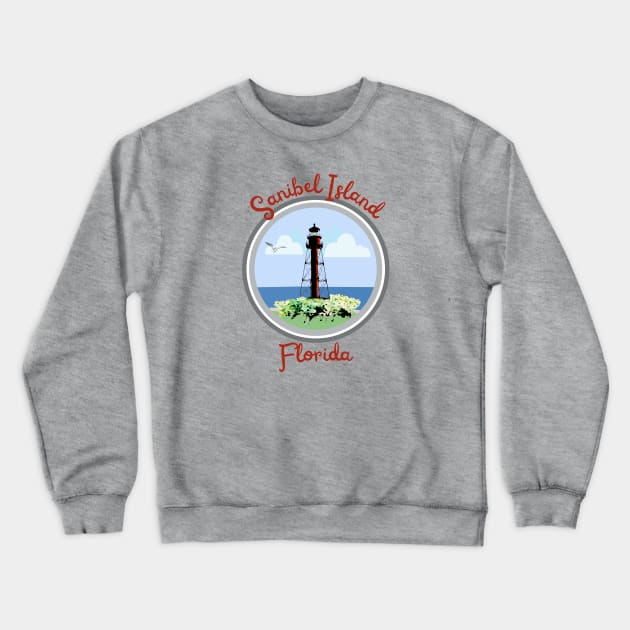 Sanibel Island Lighthouse Crewneck Sweatshirt by Trent Tides